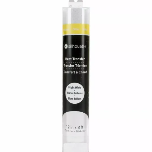 Transfer Para Tela Glitter Silhouette Blanco Brillante 12"x36”