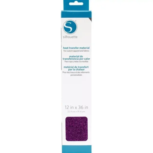 Transfer Para Tela Glitter Silhouette Morado 12”x36”