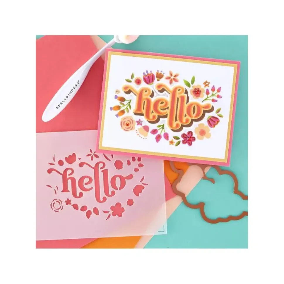 Troquel + stencil Floral Hello Spellbinders