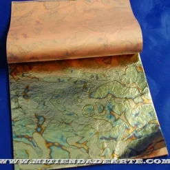 Variegatto azul. Pan de oro imitación oxidado en azul