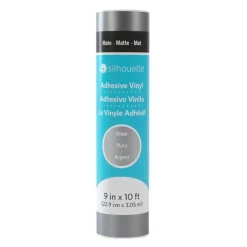 Vinilo adhesivo mate removible Plateado Silhouette 9"x10'