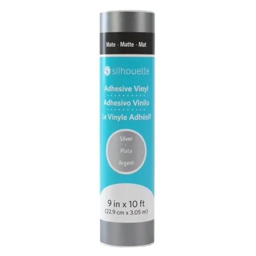 Vinilo adhesivo mate removible Plateado Silhouette 9"x10'