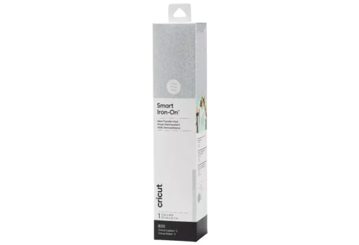 Vinilo Smart Iron On Termotransferible Glitter Plateado Cricut Maker 3/Explore 3 33x270cm