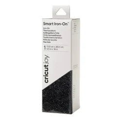 Vinilo Smart Iron On Termotransferible Glitter Negro Cricut Joy 13x48cm